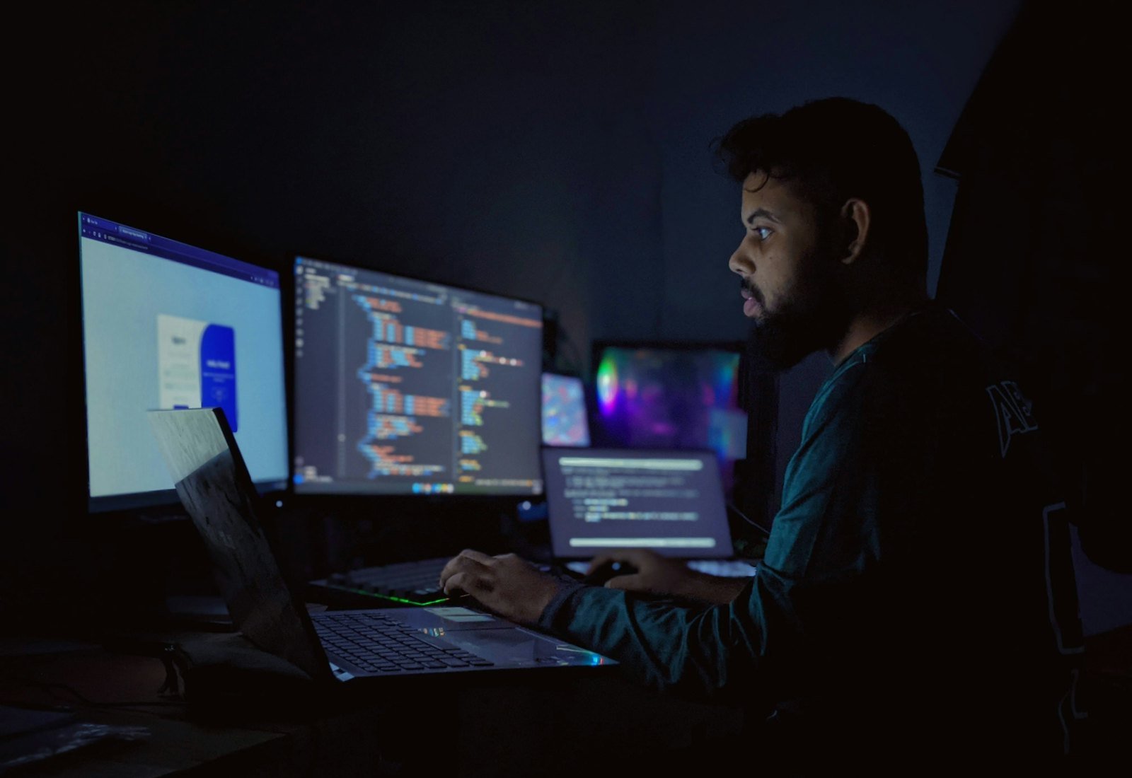 Source code on a dark developer screen